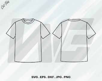 Tshirt Outline Svg, Tshirt Svg, Cut File For cricut, Clipart, Digital Download, Vector, Silhoutte, Svg, Eps, Dxf, Png, Jpg.