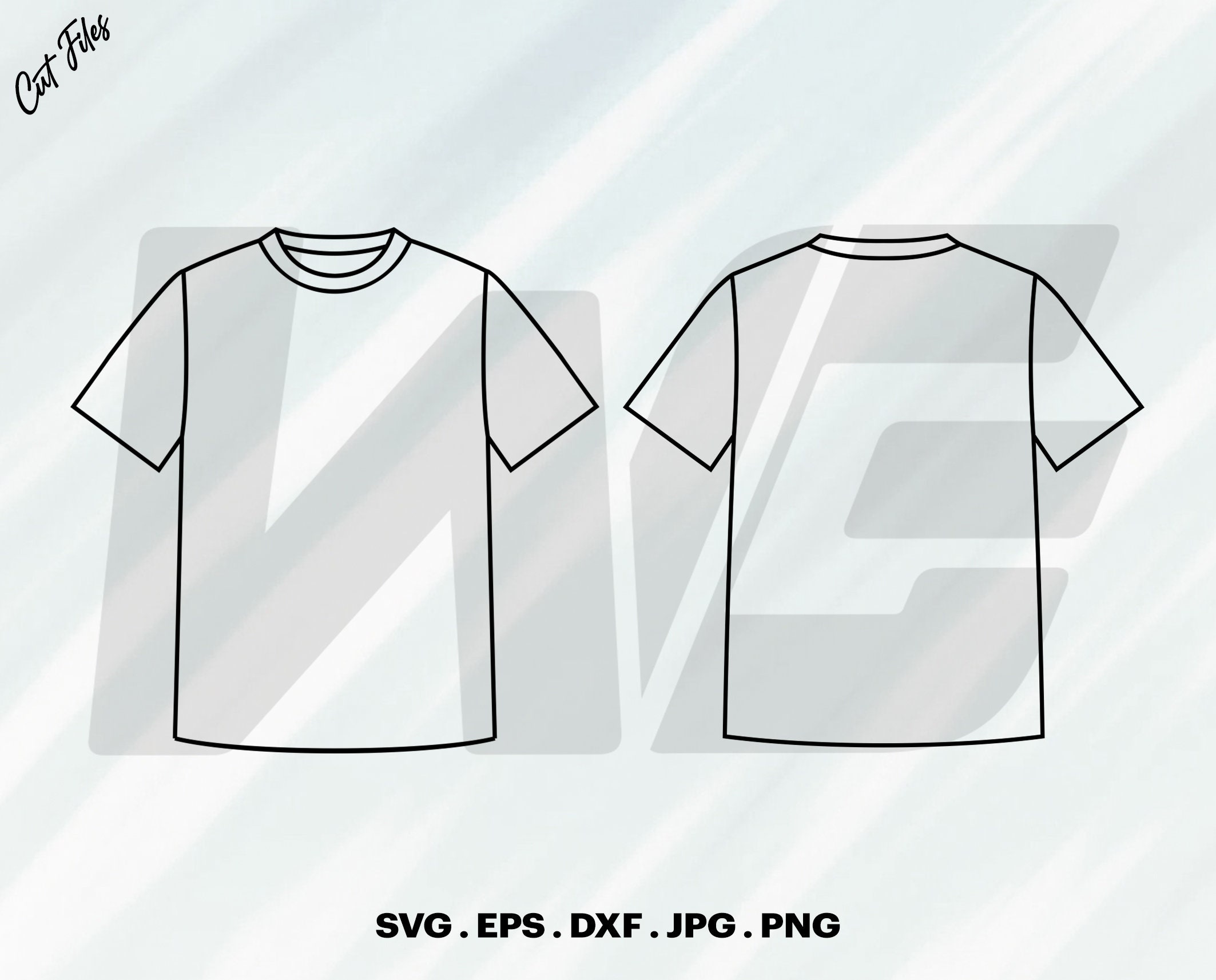 T shirt Outline SVG Cut File digital Download Etsy