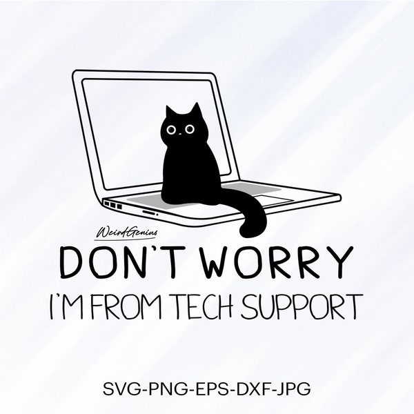 Funny Cat Sitting at Laptop Svg, Funny Cat Svg, Tshirt Design Svg, Instant Download Svg, High Quality File, Svg, Png, Eps, Dxf, Jpg.