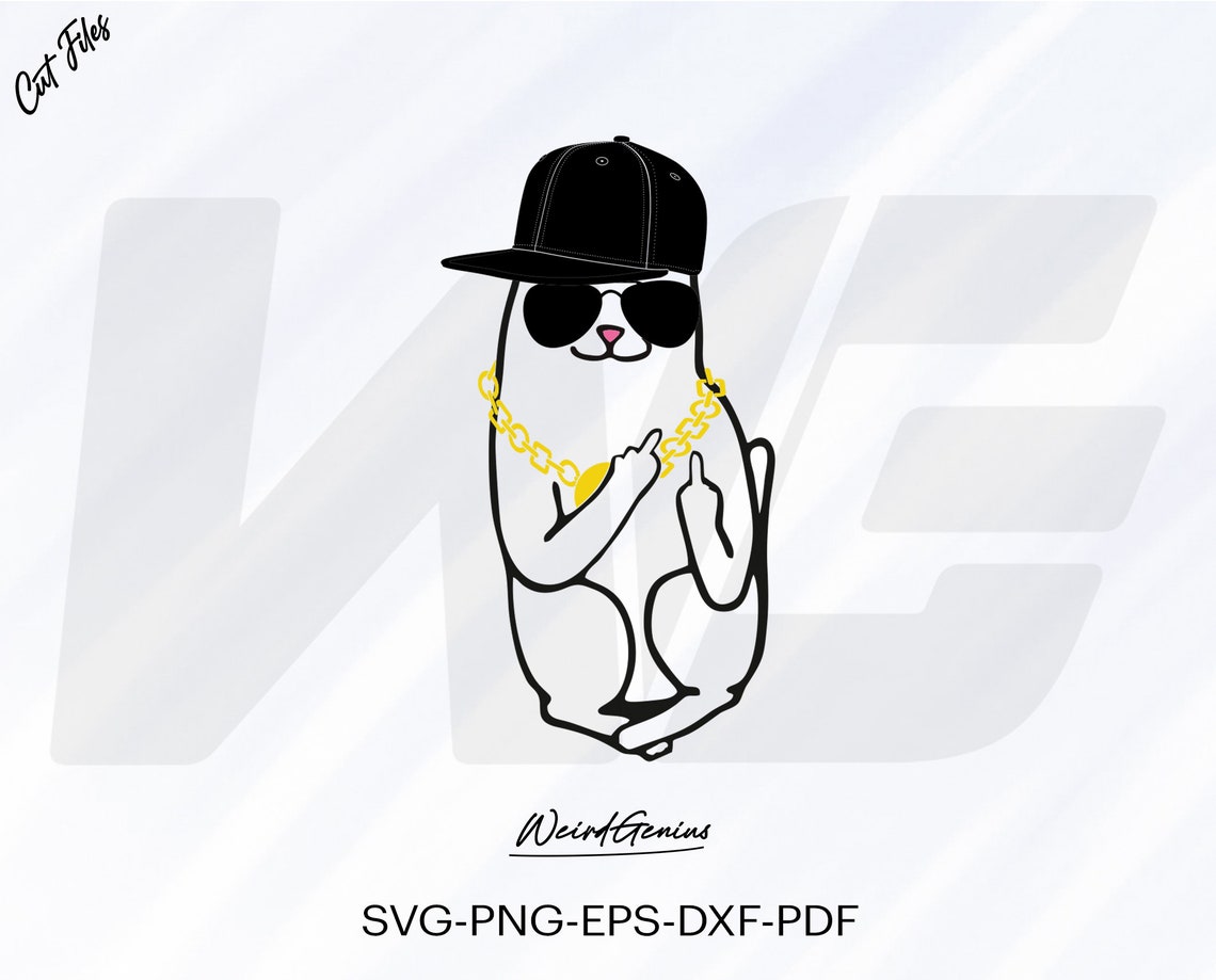 Funny Cat Svg and Png Cat Svg Swag Cat Svg Middle Finger Etsy