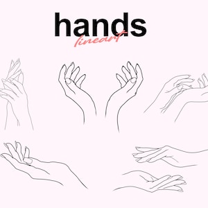 Hands Line Art Bundle SVG, Hands line Art SVG, Sketch Hands Line Art SVG, Hands Line Art Vector, Digital Download, Line Art Vector