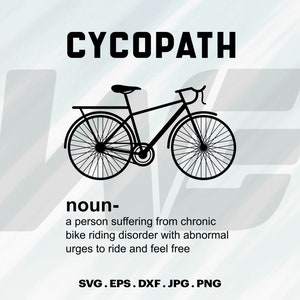 CYCOPATH Svg, Bicyle Svg, Fahrrad Png, geschnitten E-Mail für Cricut, Clipart, digitaler Download, Vektor, Silhoutte, Svg, Eps, Dxf, Png, Jpg