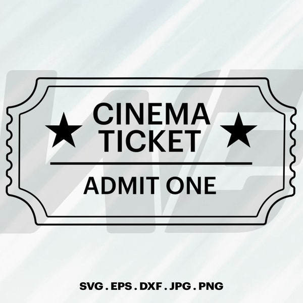 Cinema Ticket Svg, Ticket Svg, Ticket Clipart, Cinema Ticket Png, Cut File For cricut, Clipart, Digital Download, Vector, Silhoutte.