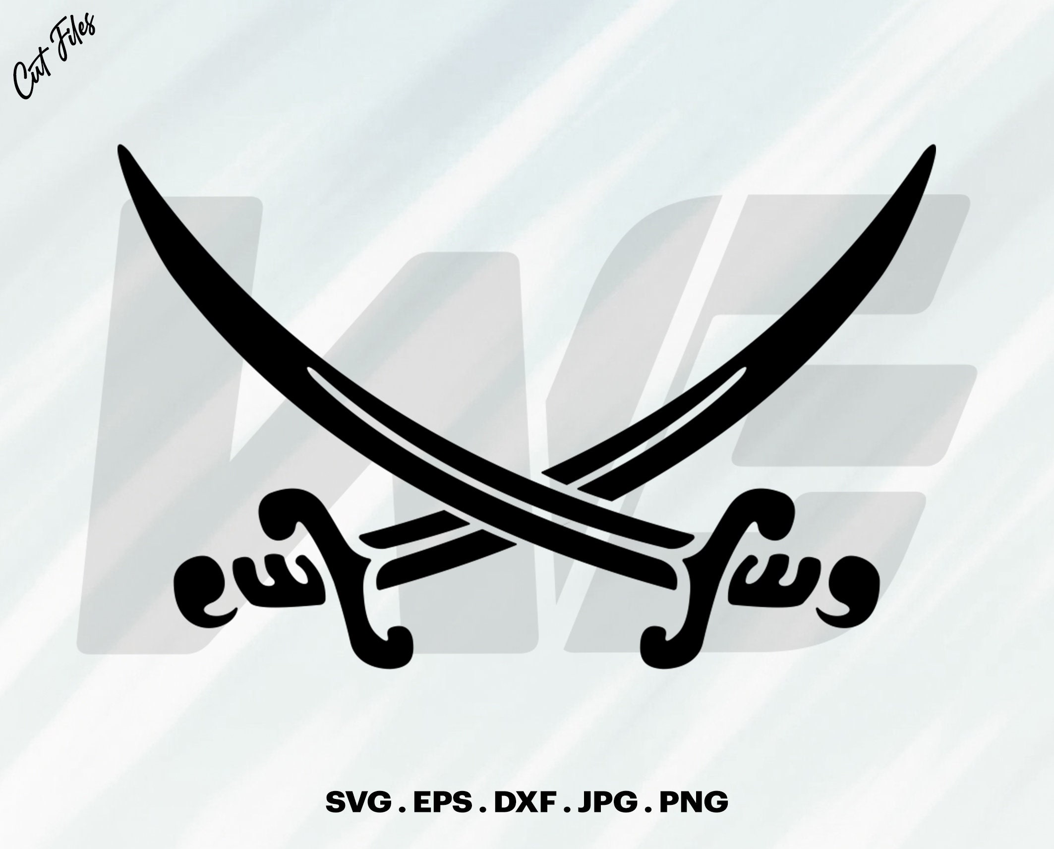 Crossed swords SVG vector file (1607615)