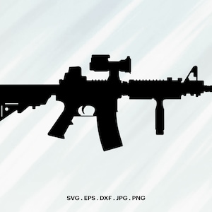 AR-15 SVG, M4 SVG, M4 cqb Svg, AR15 Semi Auto Rifles Svg, Ar-15/M4 File For Cricut and Glowforge, Digital Download, svg, eps, dxf, jpg, png.