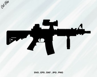 AR-15/M4 Rifle SVG: Cricut & Glowforge File (Digital Download)