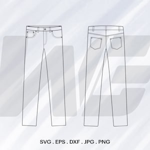 Pants Outline Svg, Pants Svg, Jeans Outline Svg, Cut File For cricut, Clipart, Digital Download, Vector, Silhoutte, Svg, Eps, Dxf, Png, Jpg