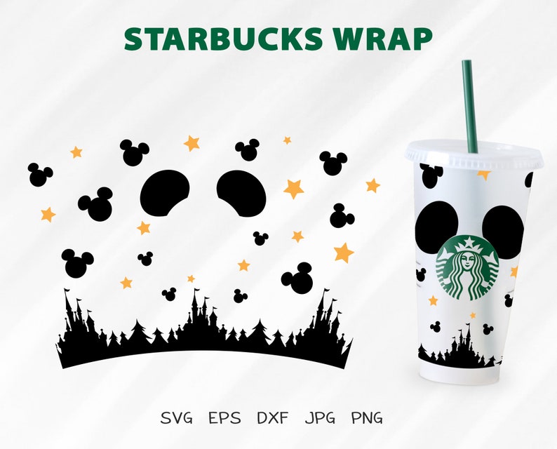 Starbucks wrap Disney , Starbucks Cup Wrap Disney, Starbucks Mickey Full Wrap, Disney Starbucks cup svg, -Venti Cup 24 OZ- 