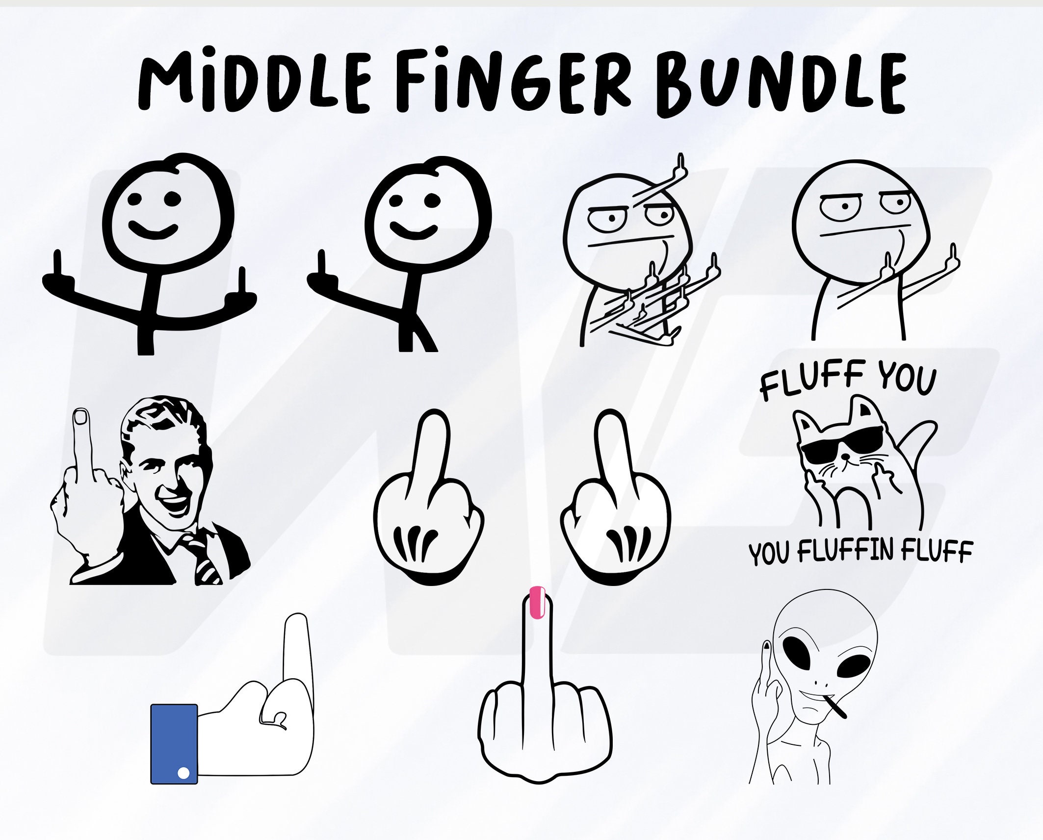 MIDDLE FINGER FLIP OFF MEME DECAL FUNNY ANGRY STICK MAN STICKER