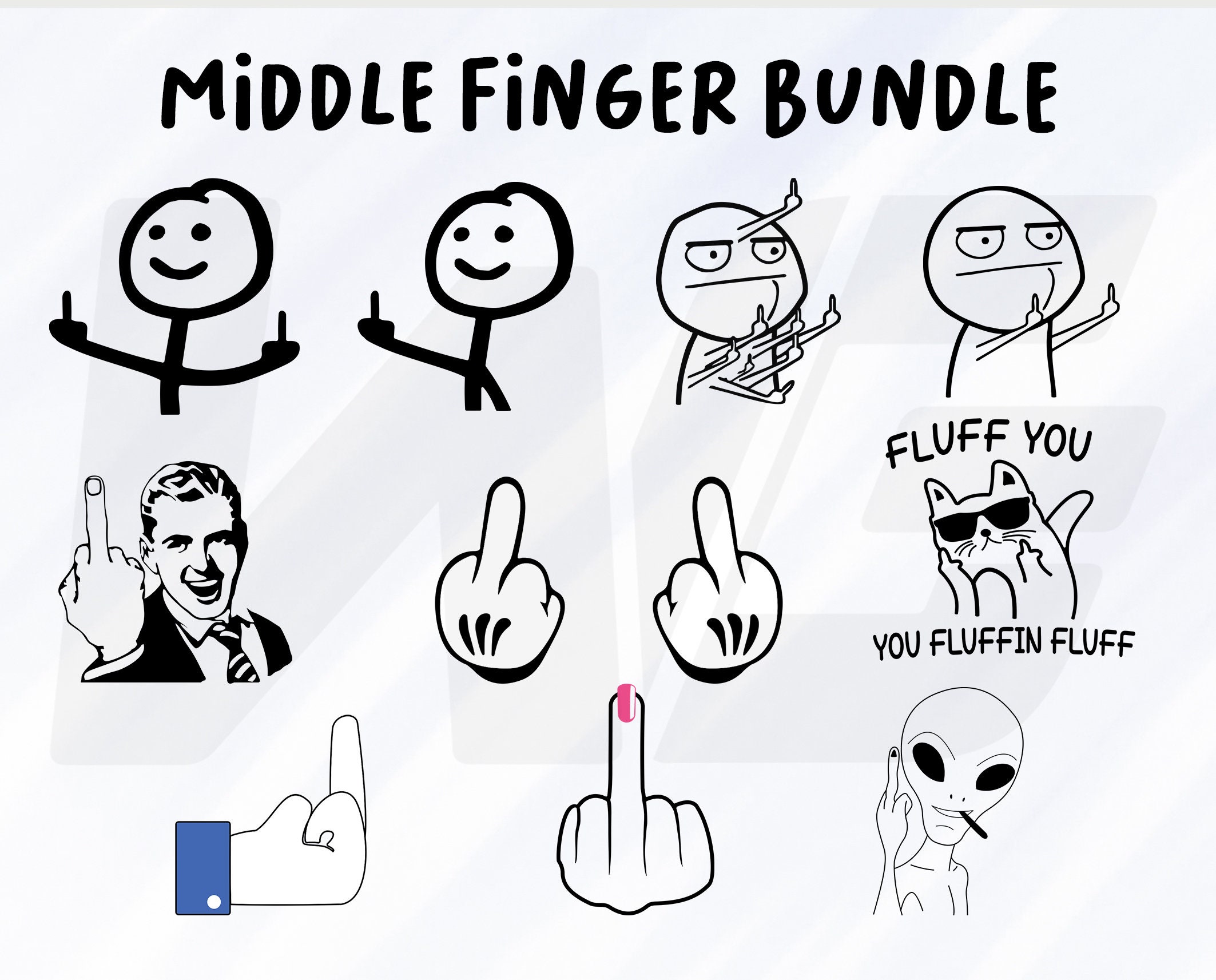 FUNNY MIDDLE FINGER MEME STICKMAN FLIP OFF VINYL DECAL - DECORATIVE DE –  NoFace Designs