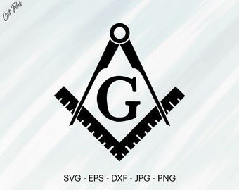 Freemason Square Compass (svg, eps, dxf, png, jpg) (Digital Download)