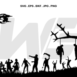 Zombie SVG, Zombie Cemetery SVG, Zombies Silhouetten, Dead Walking SVG, Cut File For cricut, Clipart, Digital Download, Vector, Silhoutte.