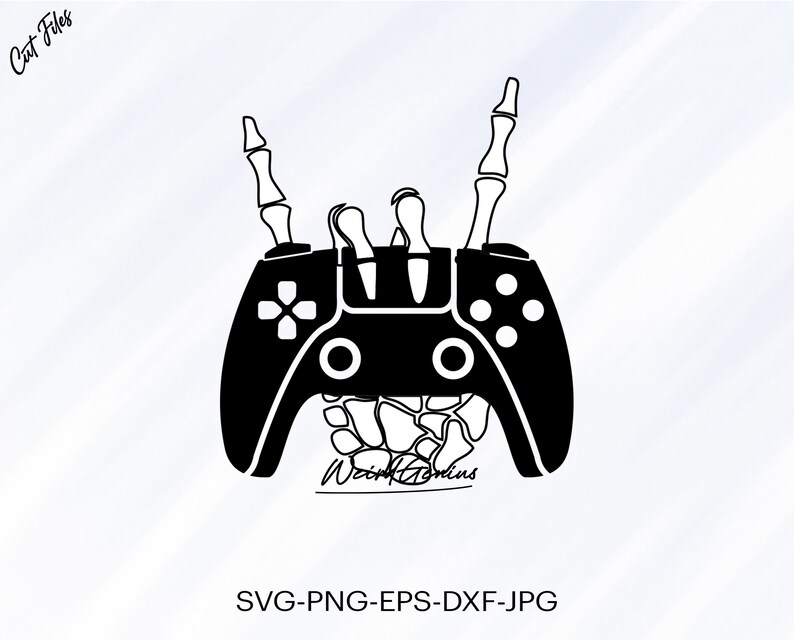 Game Controller Svg Skeleton Hand Holding Game Controller Etsy Canada