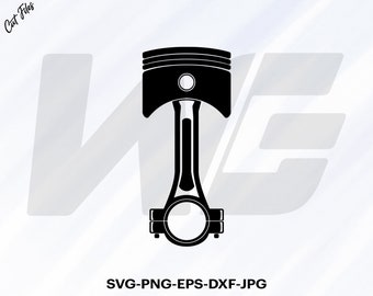 ピストンSVG、メカニッククリップアート、Cricut用カットファイル（デジタルダウンロード）