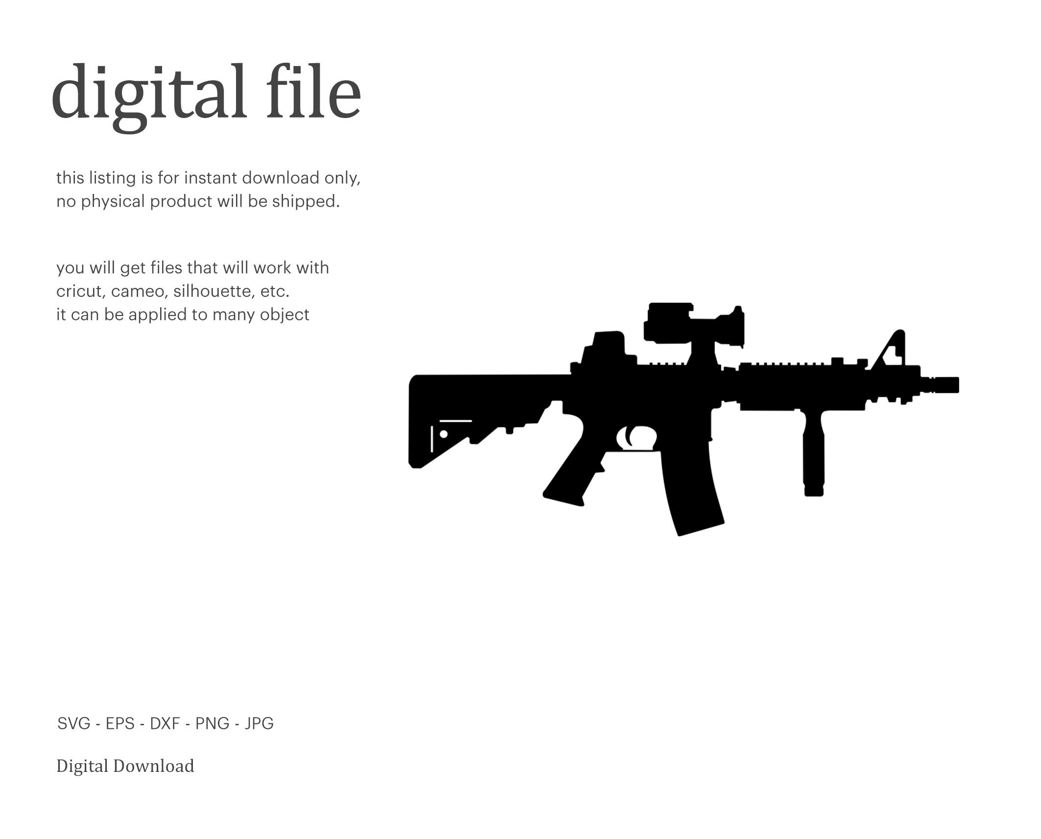 AR-15/M4 Rifle SVG: Cricut & Glowforge File (digital Download) - Etsy