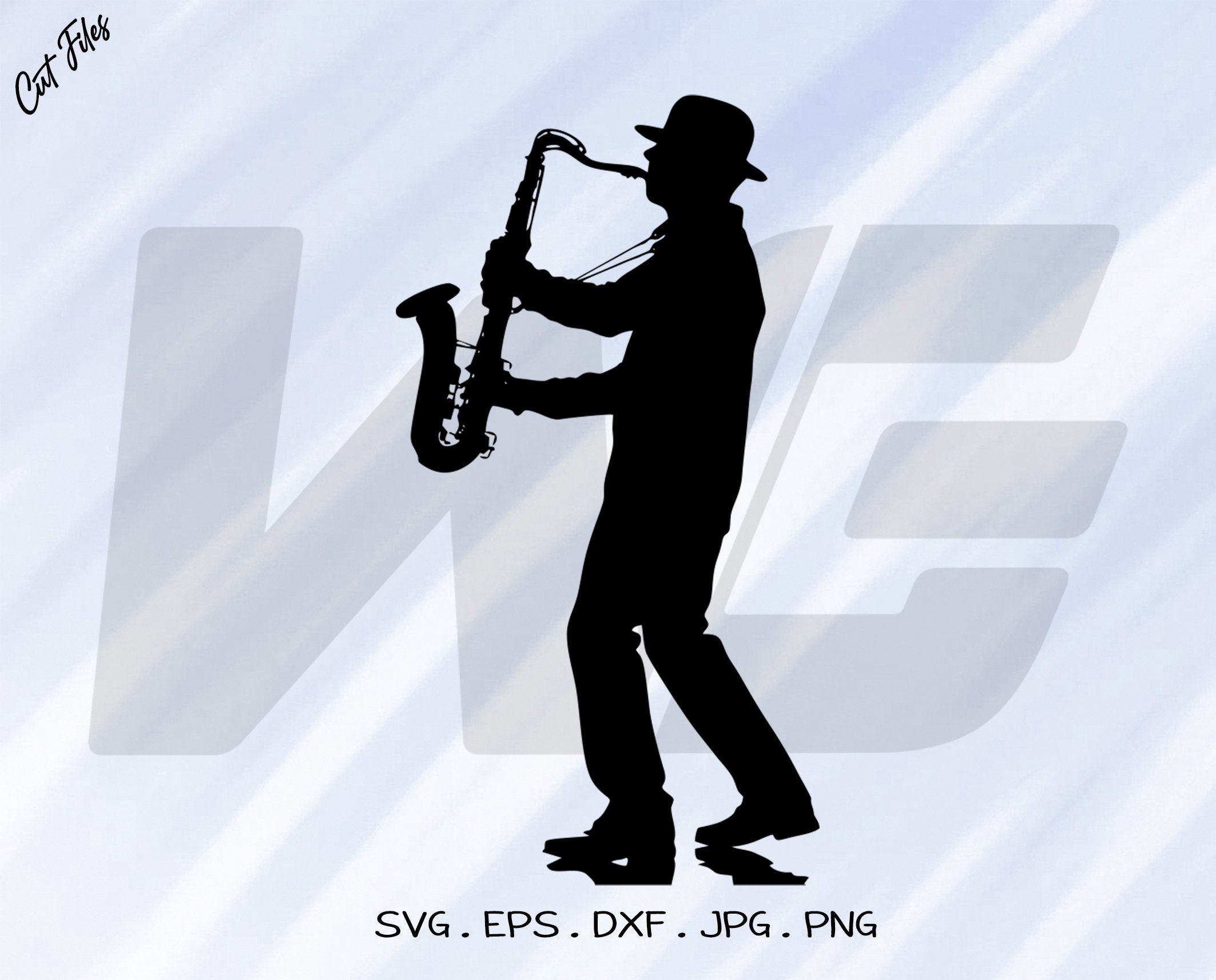 Man Playing Saxophone Silhouette