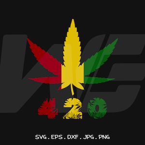 Cannabis 420 Svg, Rasta Leaf 420 Svg, Unkraut Svg, Marihuana Svg, Cut File für Cricut, Clipart, Digital Download, Vektor, Silhoutte.