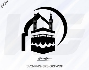 Mecca Svg, Medina Svg, Islamic Art Svg, Kaaba Svg, Muslim Svg, High Quality File, Cut File For Cricut, Svg, Png, Eps, Dxf, Pdf