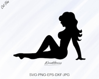 Sexy Girl Silhouette Svg, Sexy Girl Sitting Svg, Sexy Silhouette, Instant Download Svg, High Quality File, Svg, Png, Eps, Dxf, Jpg.