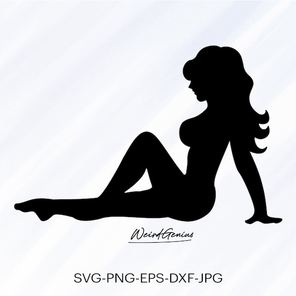 Sexy Girl Silhouette Svg, Sexy Girl Sitting Svg, Sexy Silhouette, Instant Download Svg, High Quality File, Svg, Png, Eps, Dxf, Jpg.
