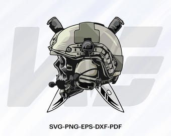 Skull Army Veteran SVG, Military Cut File (Digital File)