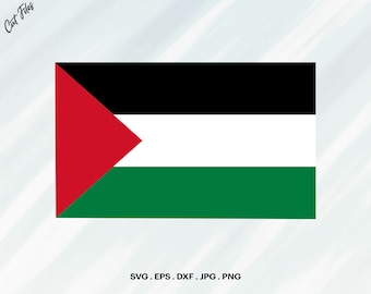 Palestine Flag SVG, Palestinian Flag SVG, Cut File For cricut, Clipart, Digital Download, Vector, Silhoutte, Svg, Eps, Dxf, Png, Jpg