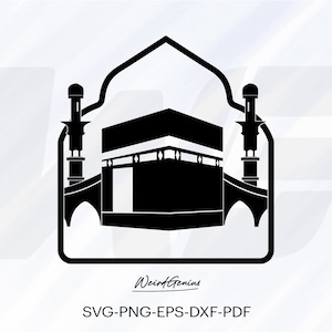 Medina Svg, Mecca Svg, Islamic Svg, Kaaba Svg, Muslim Svg, Transparent Background, Cut File For Cricut, Svg, Png, Eps, Dxf, Pdf