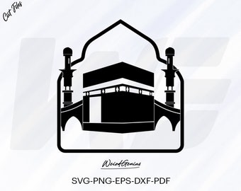 Medina Svg, Mecca Svg, Islamic Svg, Kaaba Svg, Muslim Svg, Transparent Background, Cut File For Cricut, Svg, Png, Eps, Dxf, Pdf