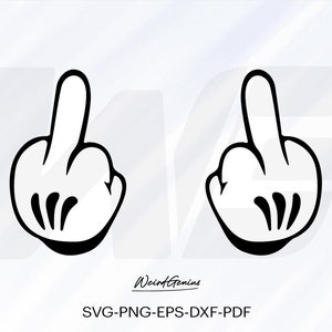Doigt du milieu Svg, dessin animé doigt du milieu Svg, F * ck Off Svg, décalque, vinyle. , Vecteur, Silhouette, fichier de coupe pour Cricut, Svg, Png, Eps, Dxf, Pdf