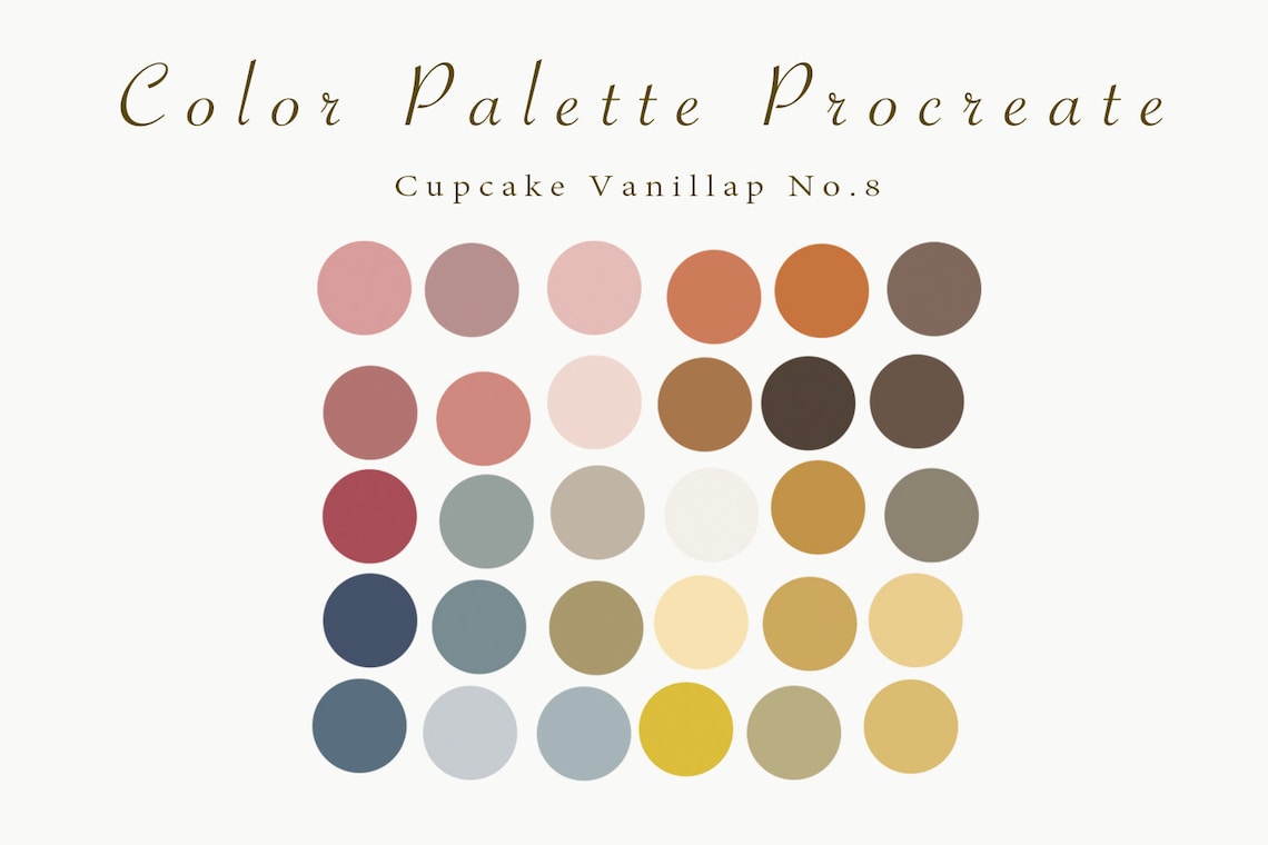 Color Palette Procreate cupcake Vanilla 30 Swatch Color Etsy