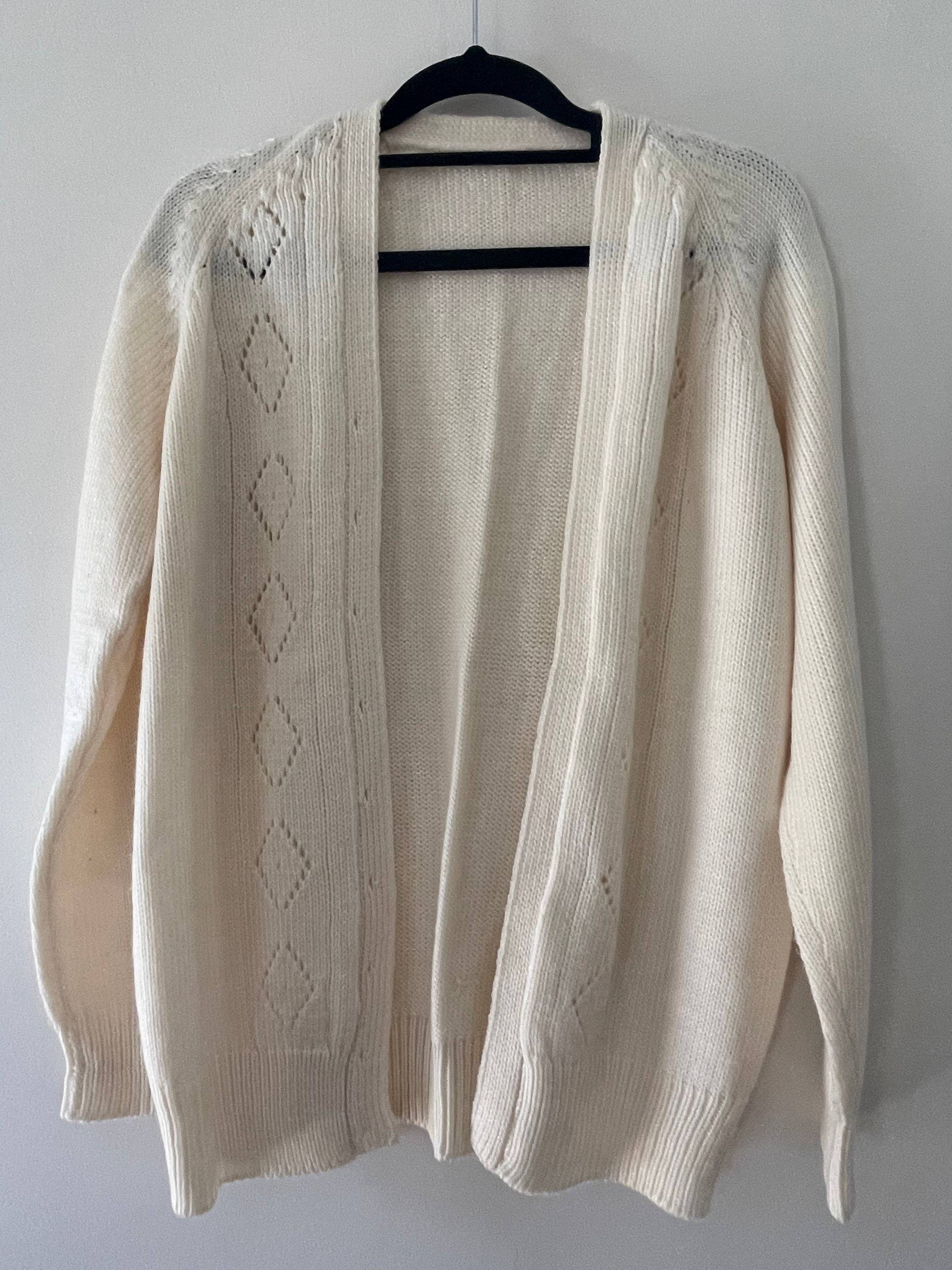 Vintage cream detailed cardigan size 8 womens jumper | Etsy