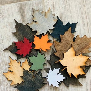 Set of wood leaves | wood leaf | Fall decor | basket filler | tiered tray filler | bowl filler | DIY | wood leaf cutout