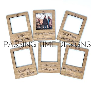 Custom Magnet / Personalized Magnet / Engraved Wood Magnet / Polaroid Inspired Magnet / Picture Magnet Display / gift sale (1 piece)
