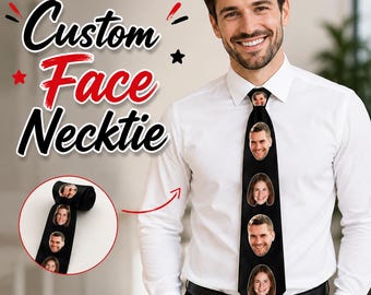 Custom Photo Tie For Men, Your Face Printed Necktie, Personalized Funny Tie, Groom Gift, Best Man Gift, Anniversary Gift