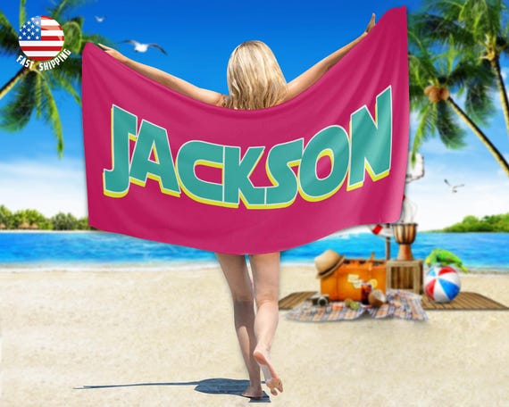Custom Personalized Beach Towel - Upload Your Photo & Text Microfiber Towel Multiple Sizes