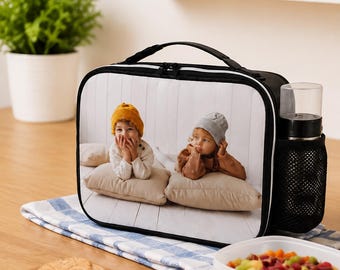 Custom Baby Photo Lunch Bag Personalized Lunch Tote, Insulated Food Bag for Women, Cute Family Gift, Back to School Gift