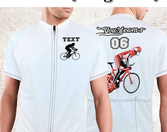 Personalized Team Cycling Jersey, Custom Short Sleeve Cycling Jersey, Custom Text & Logo, Design Your Own Bike Shirt, Biker Lover Gifts
