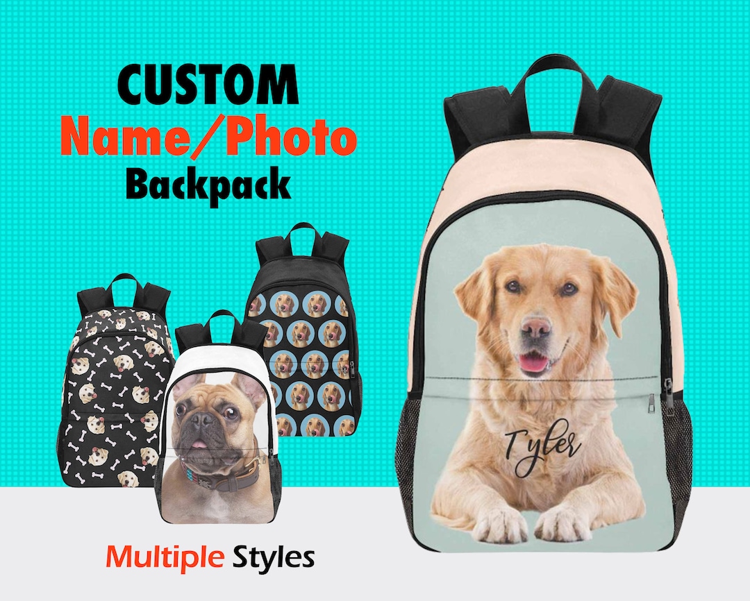 Custom Dog Backpack, Kids School Bag, Personalized School Bag for Girls