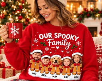 Personalized Photo Christmas Sweatshirt, Personalized Face Sweater, Matching Christmas Shirts, Family & Pet Holiday Gift, Xmas Gift