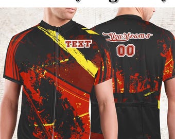 Custom Cycling Jersey With Short Sleeve,Personalised Text/Logo,Cycling Top,Gifts for Boyfriend,Custom Name & Number Bike Shirt,Team Gifts