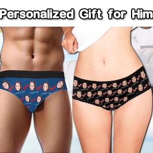 Custom Face Briefs: Personalized Photo Underwear, Funny Couples Gift