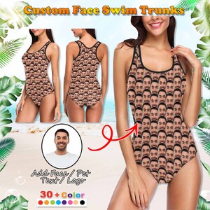Custom Face Swimsuit, Personalize Multi Face Bikini, Custom Funny Swimsuit, Custom Women&#39;s Swimsuit, Beach Bachelorette Party, Gifts for Her