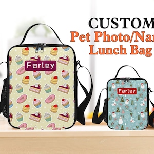 Personalized Lunch Bag for Kids, Custom Name/Logo Meal Lunch Tote, Insulated Lunch Bag with Shoulder Strap, School Lunch Box for Kids