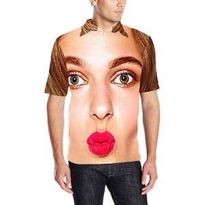 Personalized Face Polo Shirt,Custom Photo Golf Shirt,Funny Couple Matching Shirts,Gift for Boyfriend Girlfriend,Summer Vacation Outfit