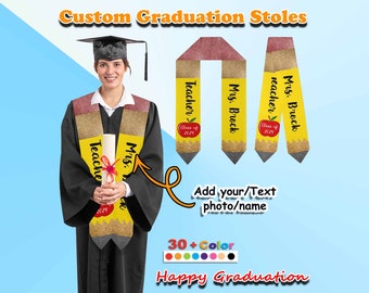 Custom Graduation Stole ,Name Photo Graduation Stole ,Personalized College Graduation Sash ,Honor Stole Class of 2024 Grad ,Graduation Gift