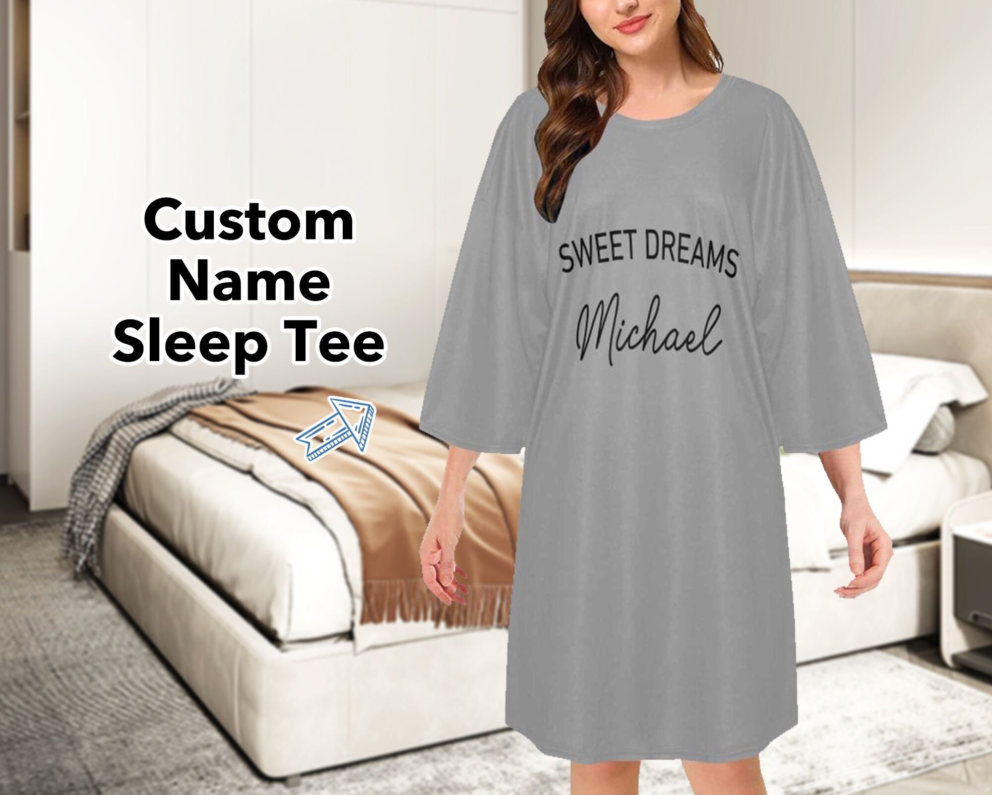 Custom Text Name Sleepshirt Funny Personalized Nightshirt Etsy Custom Text Name Sleepshirt Funny Personalized Nightshirt Etsy