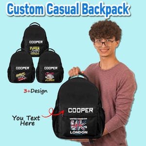 Custom Name Backpack,Personalized Backpack For Boys,Travel Backpack,Custom Text Schoolbag for Student,Back to School Gift,Birthday Gifts