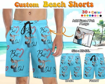 Custom Photo Swim Trunks: Personalized Beach Shorts Gift