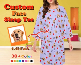 Custom Funny Dog Face Pajamas,Custom Personalized Face Pajamas,Pet Photo Pajama Loungewear Customed Birthday Gifts Best Petlover Gift