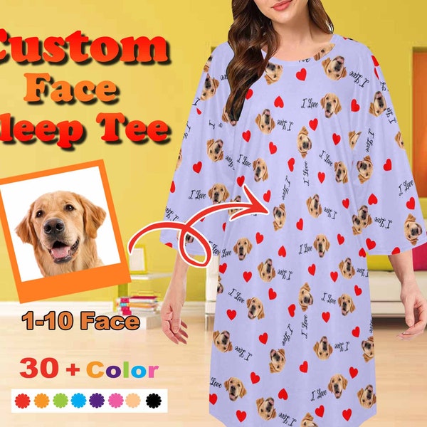 Custom Funny Dog Face Pajamas,Custom Personalized Face Pajamas,Pet Photo Pajama Loungewear Customed Birthday Gifts Best Petlover Gift